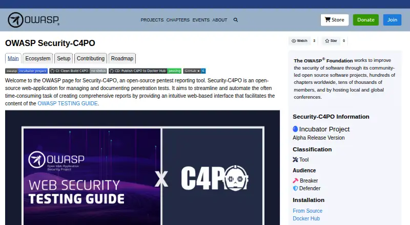 OWASP Security-C4PO's own site