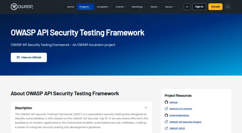 OWASP API Security Testing Framework's own site
