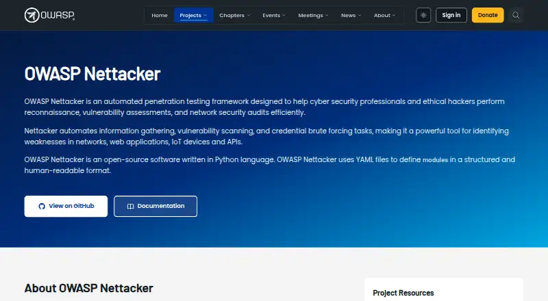 OWASP Nettacker's own site