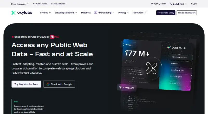 Oxylabs Web Scraper API's own site