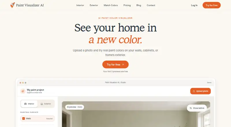 Paint Visualizer AI's own site