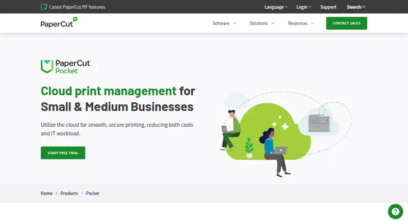 PaperCut Pocket's own site