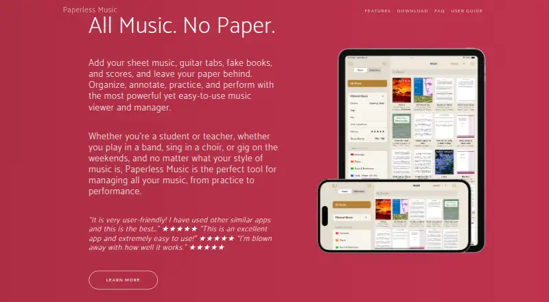Paperless Music's own site