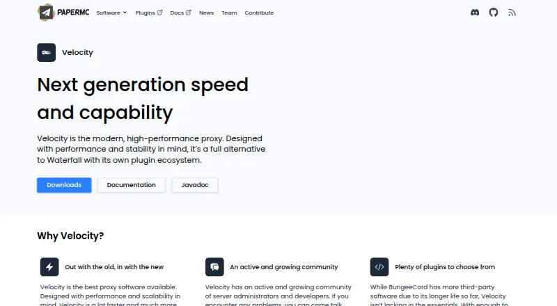 Velocity's own site