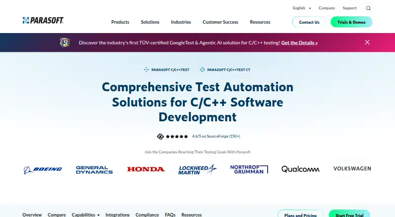 Parasoft C/C++test's own site