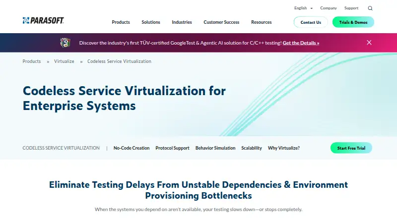 Parasoft Virtualize's own site