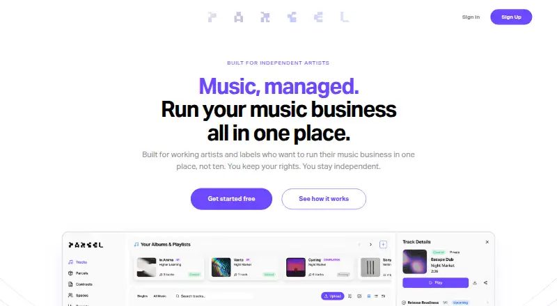 Parcel Platform's own site