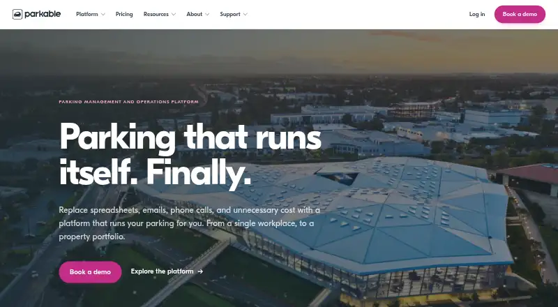 Parkable's own site