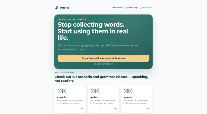 ParoMe's own site