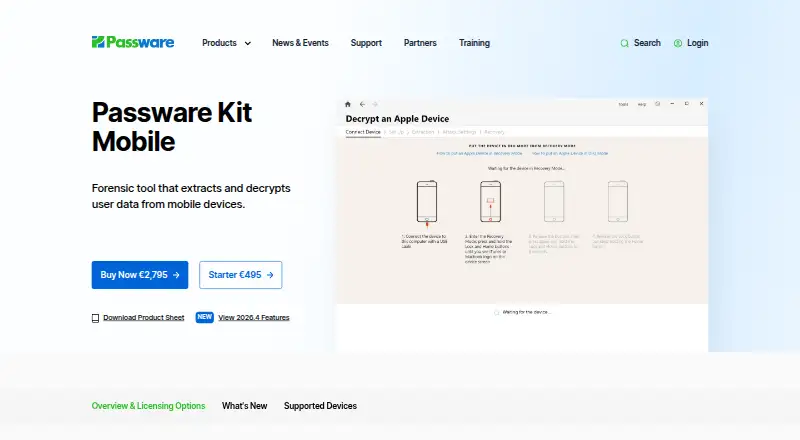 Passware Kit Mobile's own site
