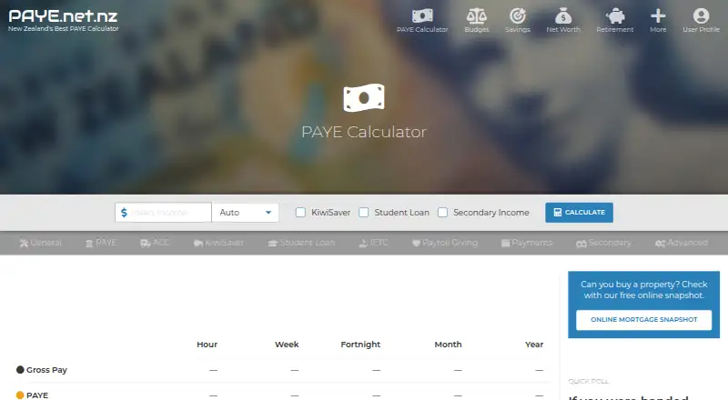 New Zealand PAYE.net.nz Calculator's own site