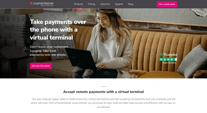 Paymentsense Virtual Terminal's own site