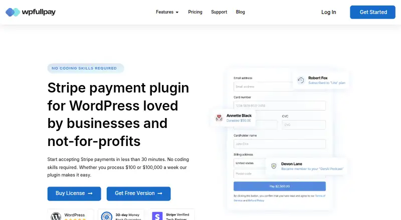 WP Full Pay's own site