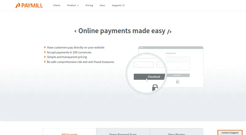 PAYMILL's own site