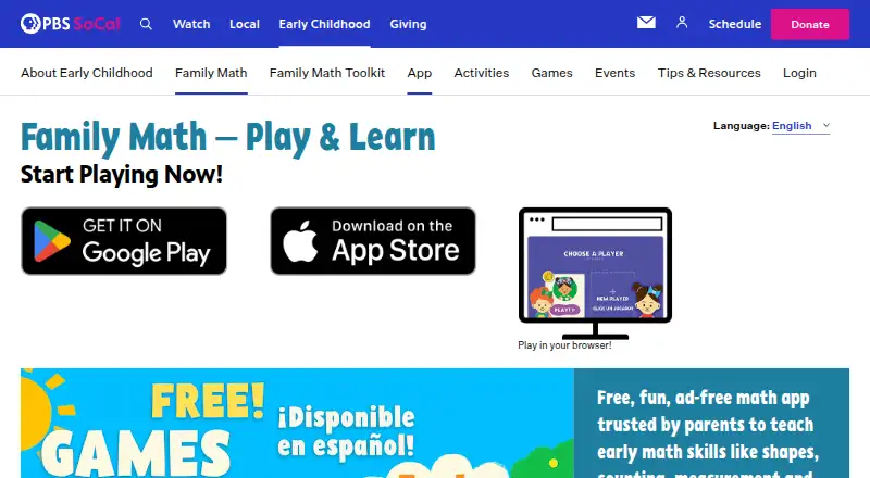 Family Math – Play & Learn's own site