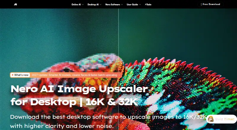 Nero AI Image Upscaler's own site