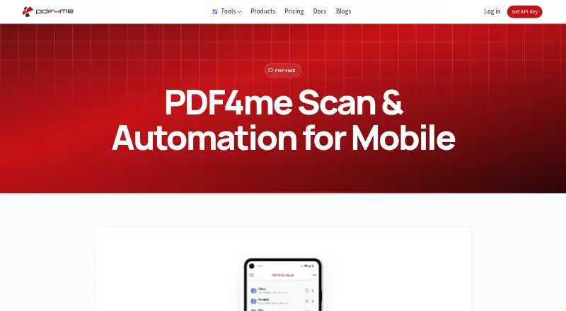 PDF4me Scan & Automation's own site