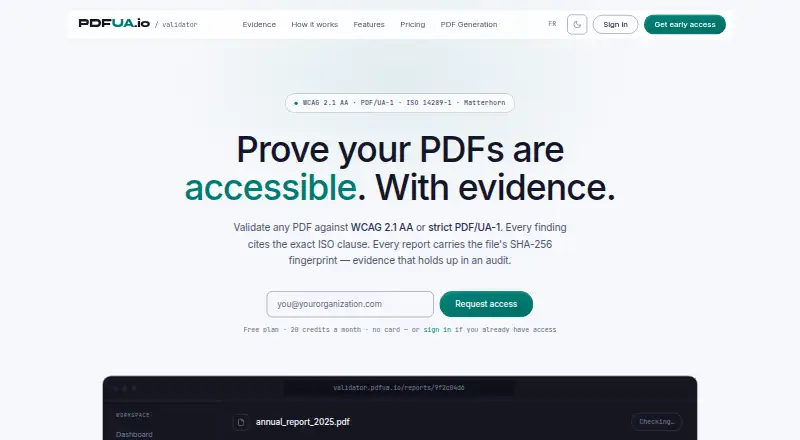 PDFUA.io Validator's own site