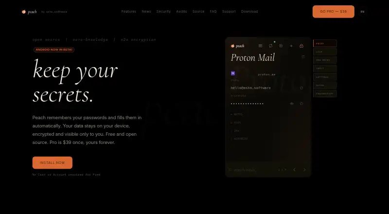 Peach's own site