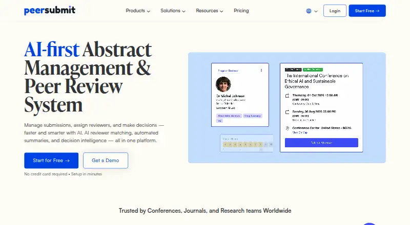 PeerSubmit's own site