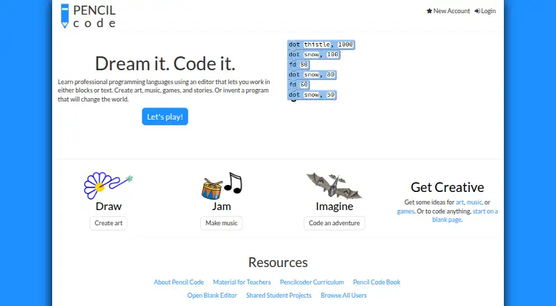 Pencil Code's own site