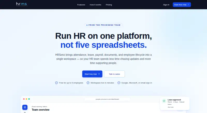 HRSenz's own site