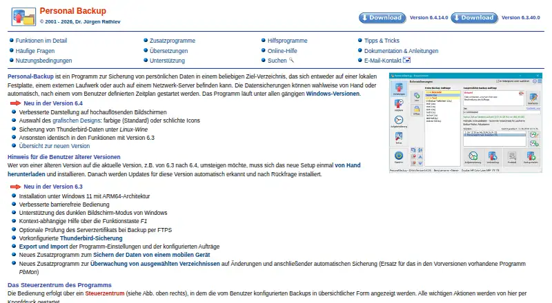 Personal Backup's own site