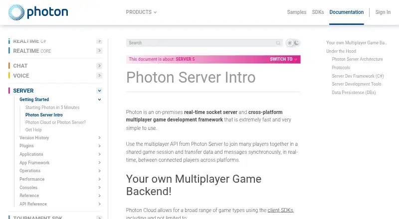 Photon Server's own site