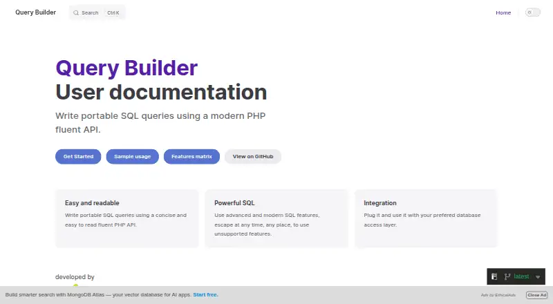 MakinaCorpus Query Builder's own site