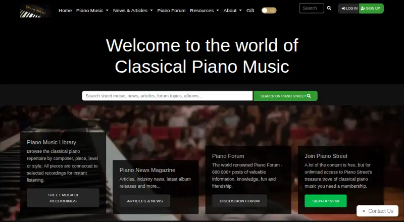 Piano Street's own site