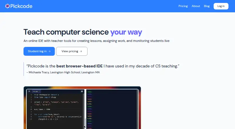 Pickcode's own site