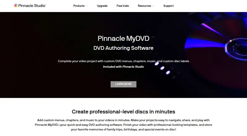 Pinnacle MyDVD's own site