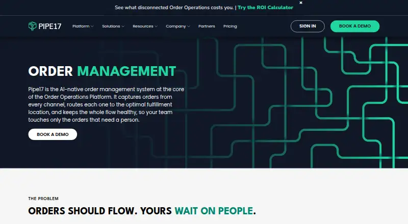 Pipe17 Order Management's own site