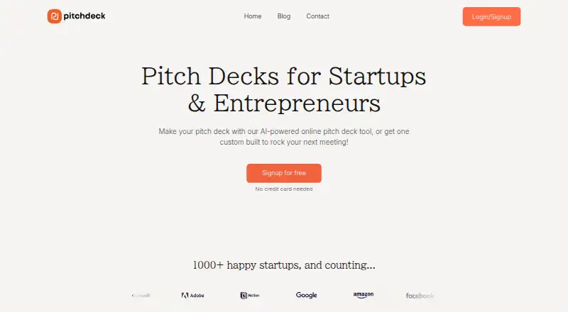 Pitchdeck's own site