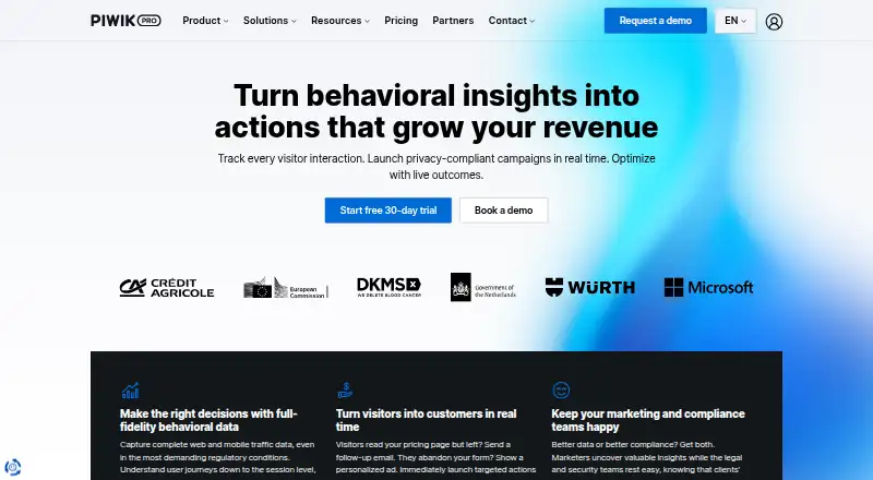 Piwik PRO Analytics Suite's own site
