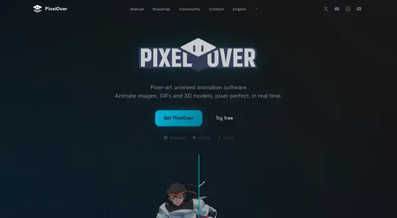 PixelOver's own site
