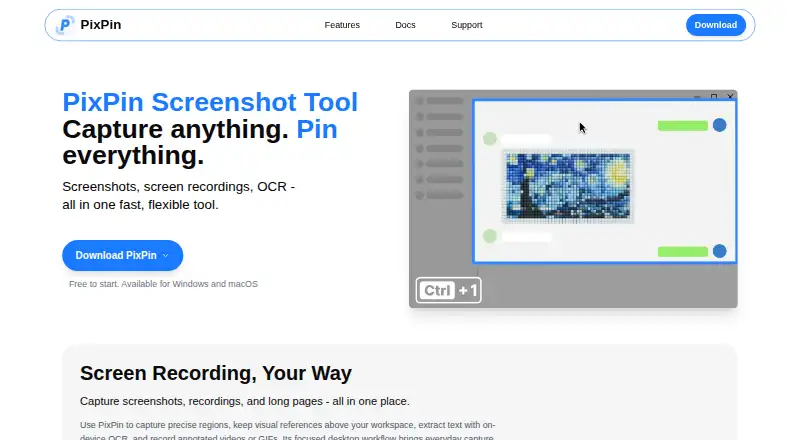 PixPin's own site