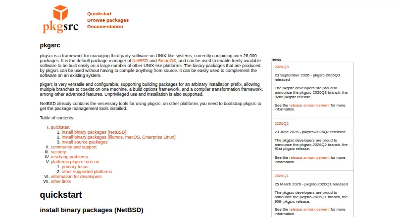 pkgsrc's own site