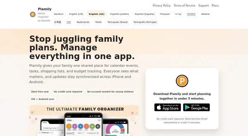 Plamily's own site