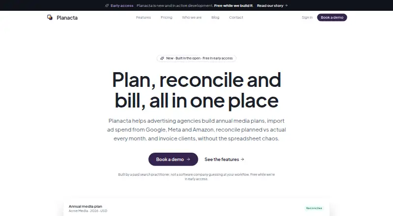Planacta's own site