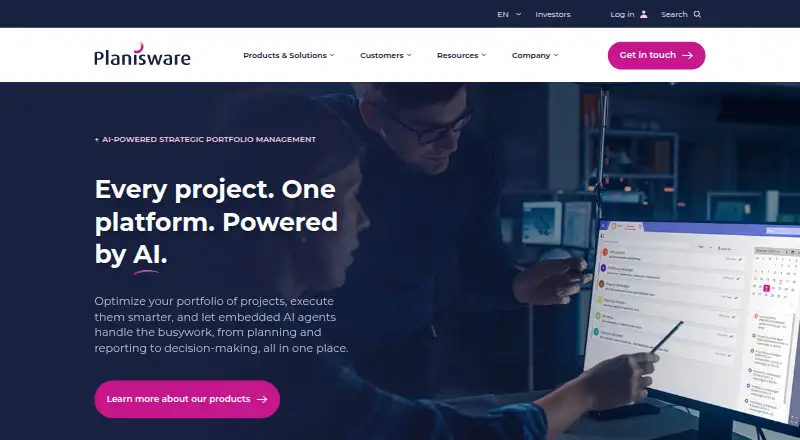 Planisware Enterprise's own site