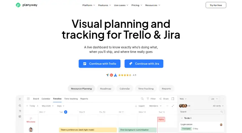 Planyway's own site