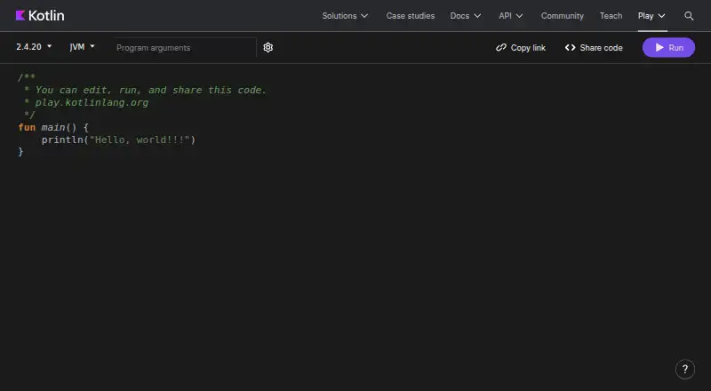 Kotlin Playground's own site