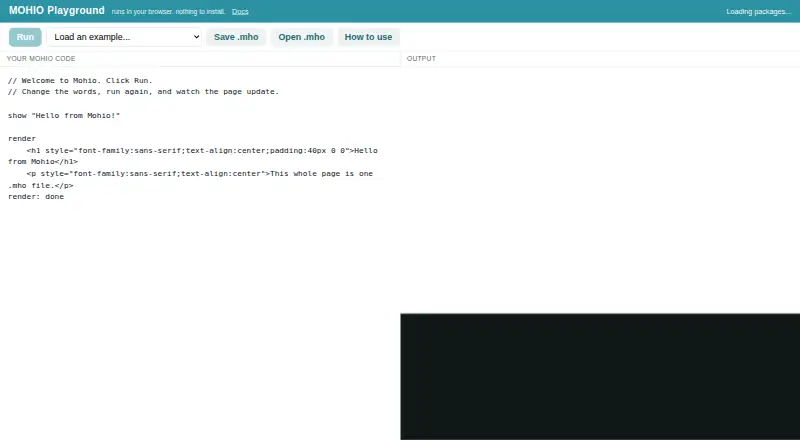 Mohio Playground's own site