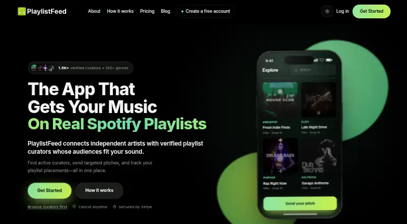 PlaylistFeed's own site