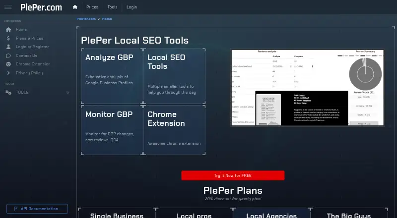 PlePer Local SEO Tools's own site