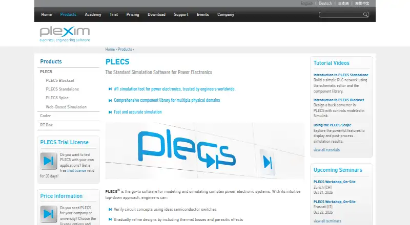 PLECS's own site