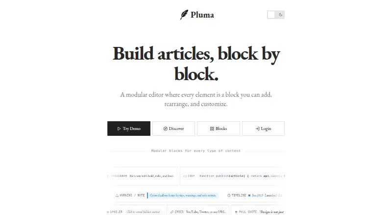 Pluma's own site