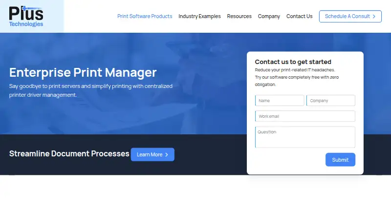 Enterprise Print Manager's own site