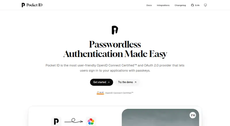 Pocket ID's own site